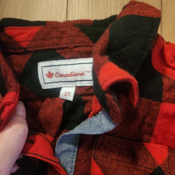 Red and Black Plaid Kids Shirt - Picture 2 of 2